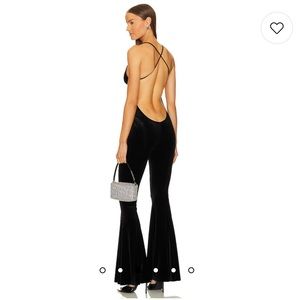 Low Back Slip Fishtail Jumpsuit in Black